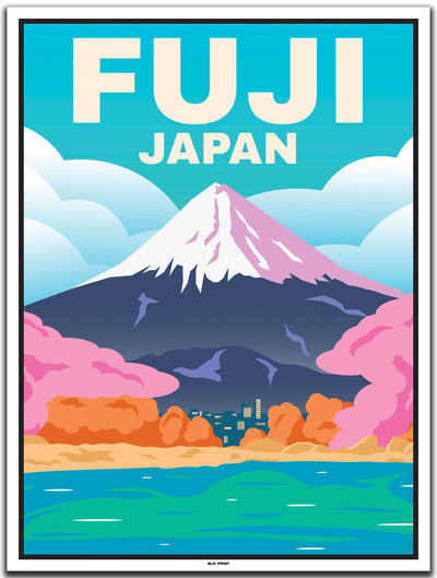 vintage kunstdruck travel poster Tokyo Fuji #30x40cm-weier-farbrand