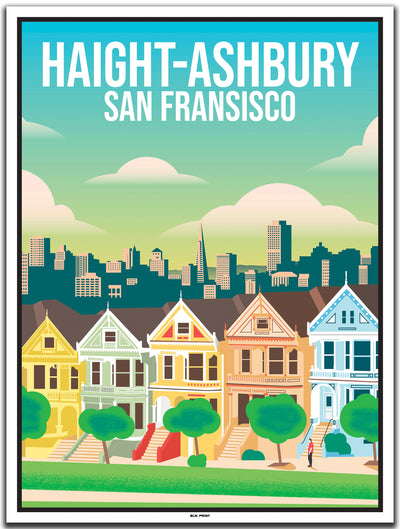 vintage kunstdruck travel poster San Fransisco Haight-Ashbur #30x40cm-weier-farbrand