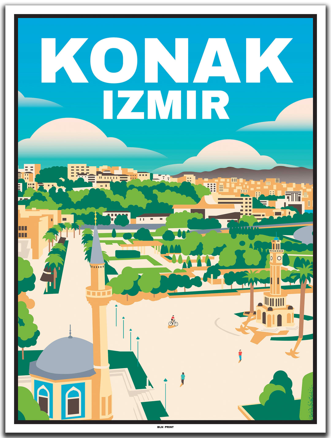 vintage kunstdruck travel poster izmir #30x40cm-weier-farbrand