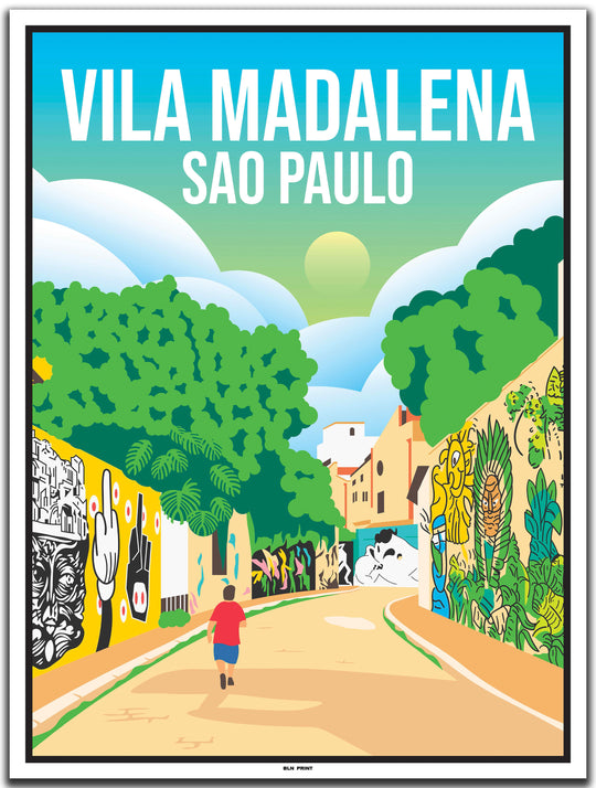 vintage kunstdruck travel poster Albufeira Sao Paulo #30x40cm-weier-farbrand