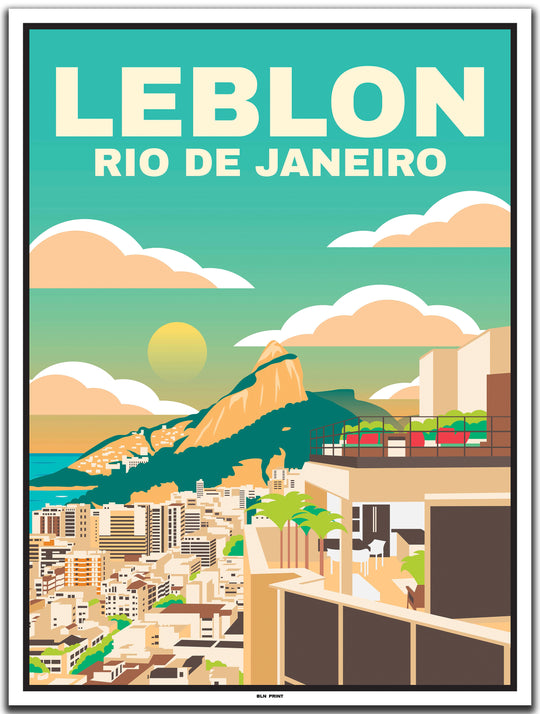 vintage travel poster Rio de Janeiro #30x40cm-white-color-border