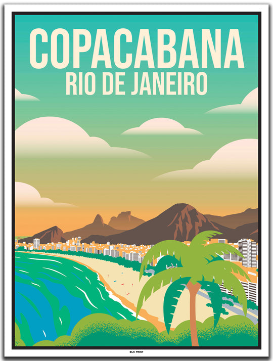 vintage kunstdruck travel poster Rio de Janeiro #30x40cm-weier-farbrand