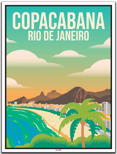 vintage kunstdruck travel poster Rio de Janeiro #30x40cm-weier-farbrand