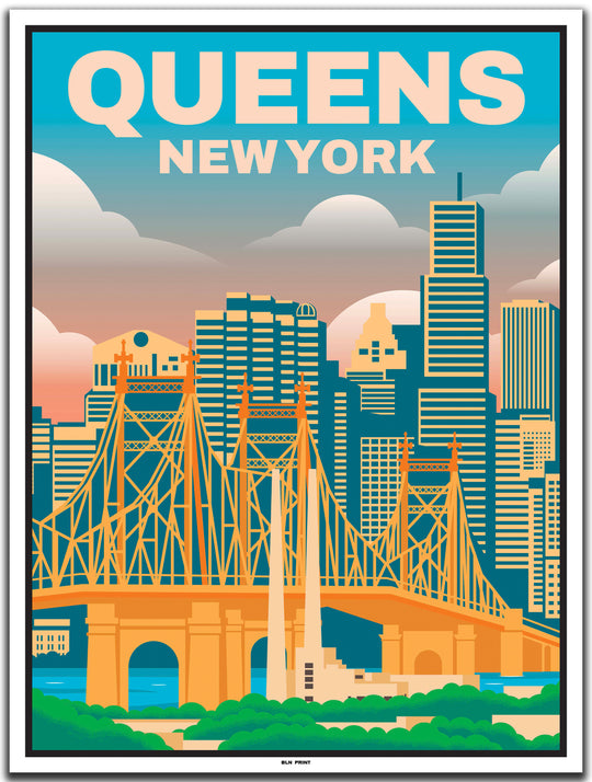 vintage travel poster New York #30x40cm-white-color-border