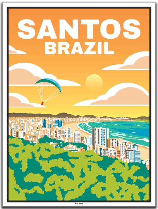 vintage travel poster sao paulo #30x40cm-white-color-border