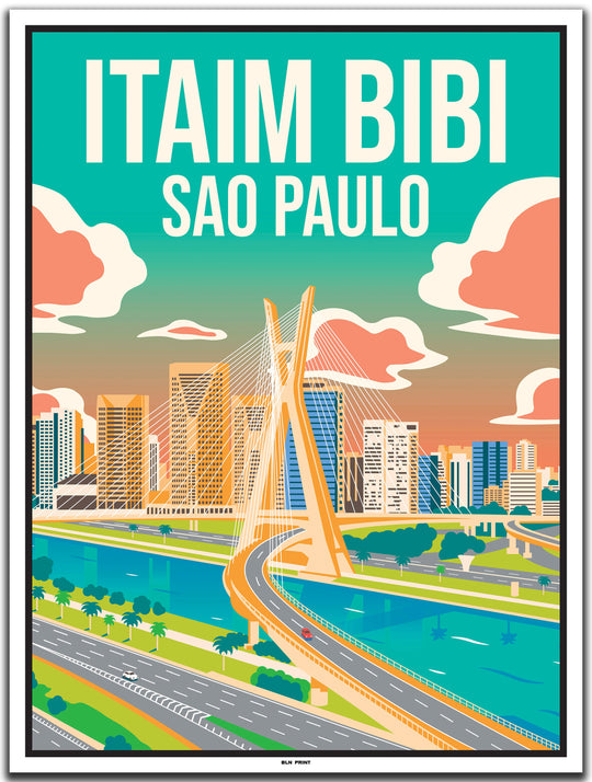 vintage kunstdruck travel poster Sao Paulo #30x40cm-weier-farbrand