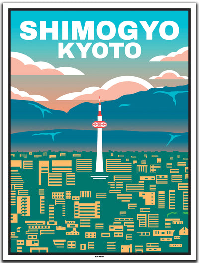 vintage kunstdruck travel poster Kyoto Shimogyo #30x40cm-weier-farbrand