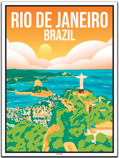 vintage travel poster  Rio de Janeiro #30x40cm-white-color-border