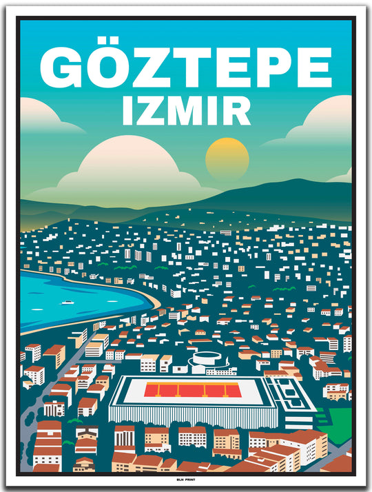 vintage kunstdruck travel poster izmir #30x40cm-weier-farbrand