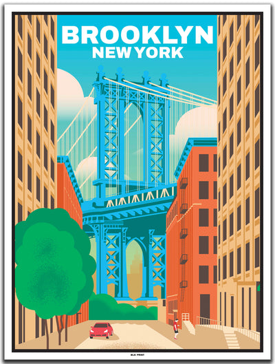 vintage kunstdruck travel poster Brooklyn New York City #30x40cm-weier-farbrand