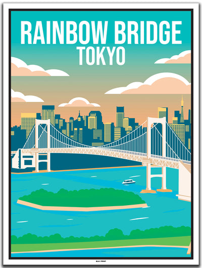 vintage kunstdruck travel poster Tokyo Rainbow Bridge #30x40cm-weier-farbrand