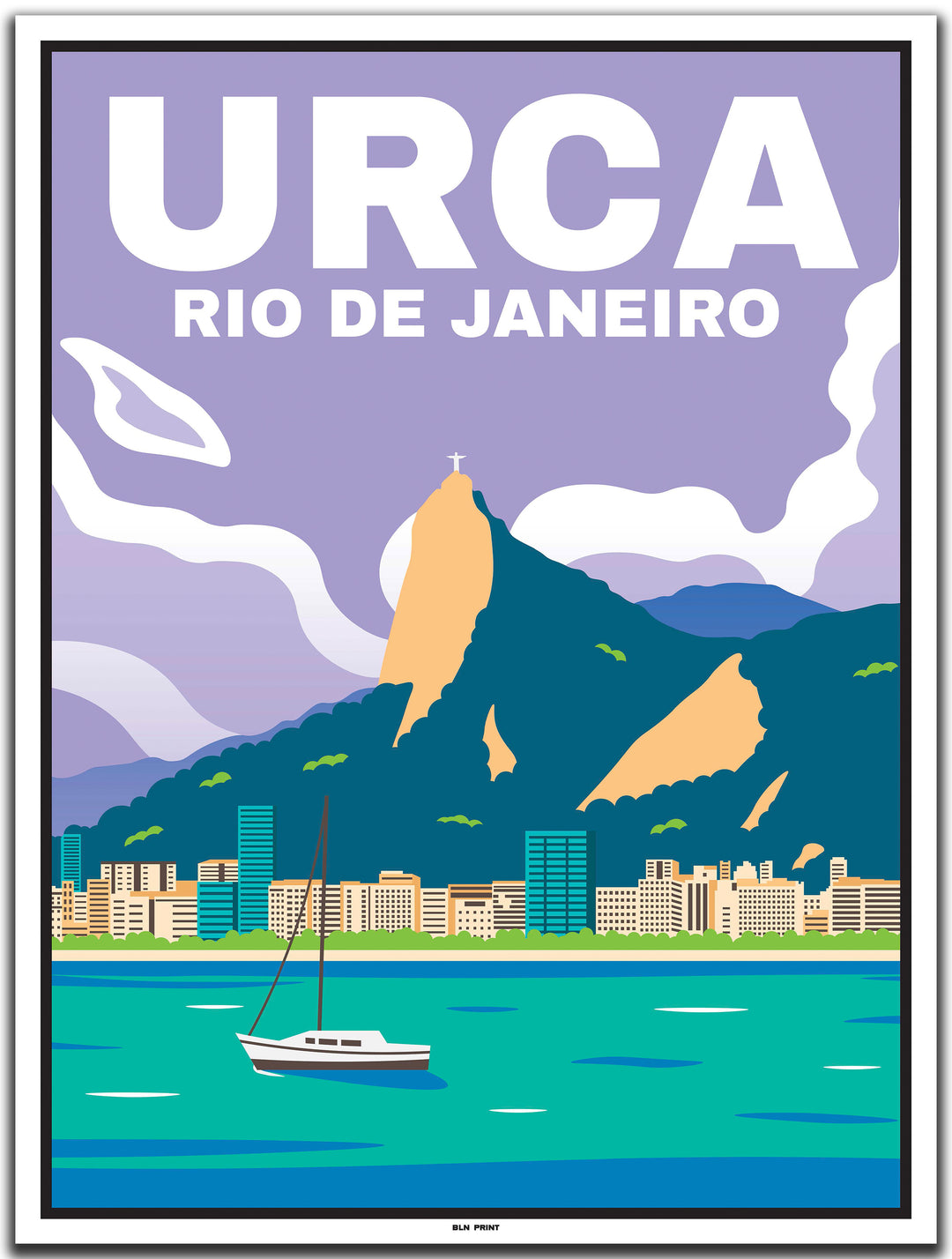 vintage kunstdruck travel poster Rio de Janeiro #30x40cm-weier-farbrand