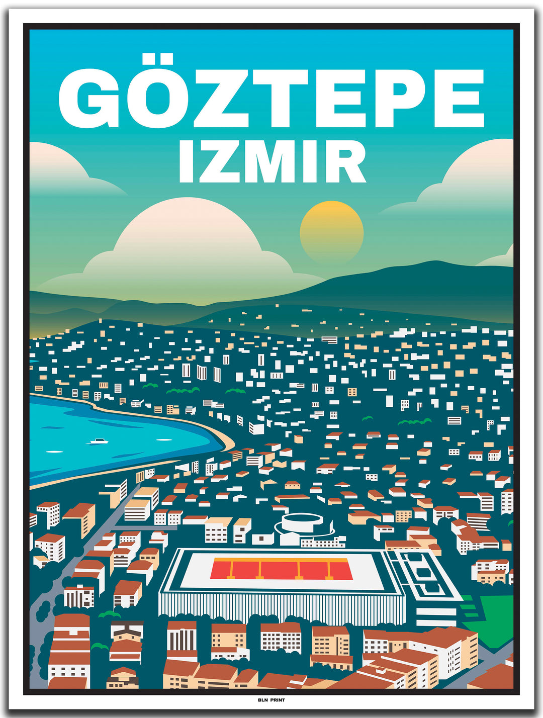 vintage travel poster izmir #30x40cm-white-color-border