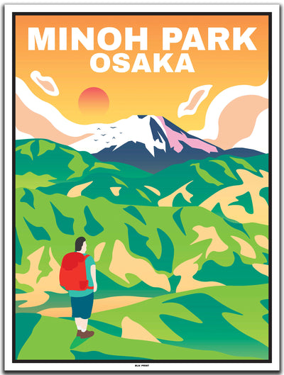 vintage kunstdruck travel poster Osaka #30x40cm-weier-farbrand