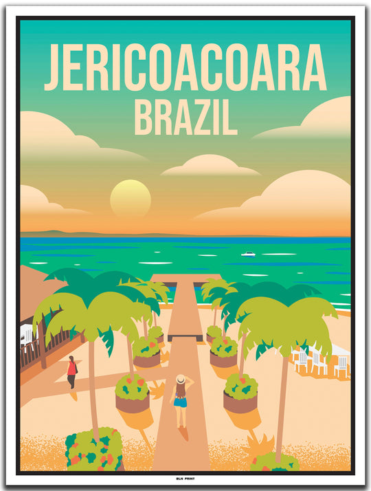 vintage travel poster Fortaleza #30x40cm-white-color-border