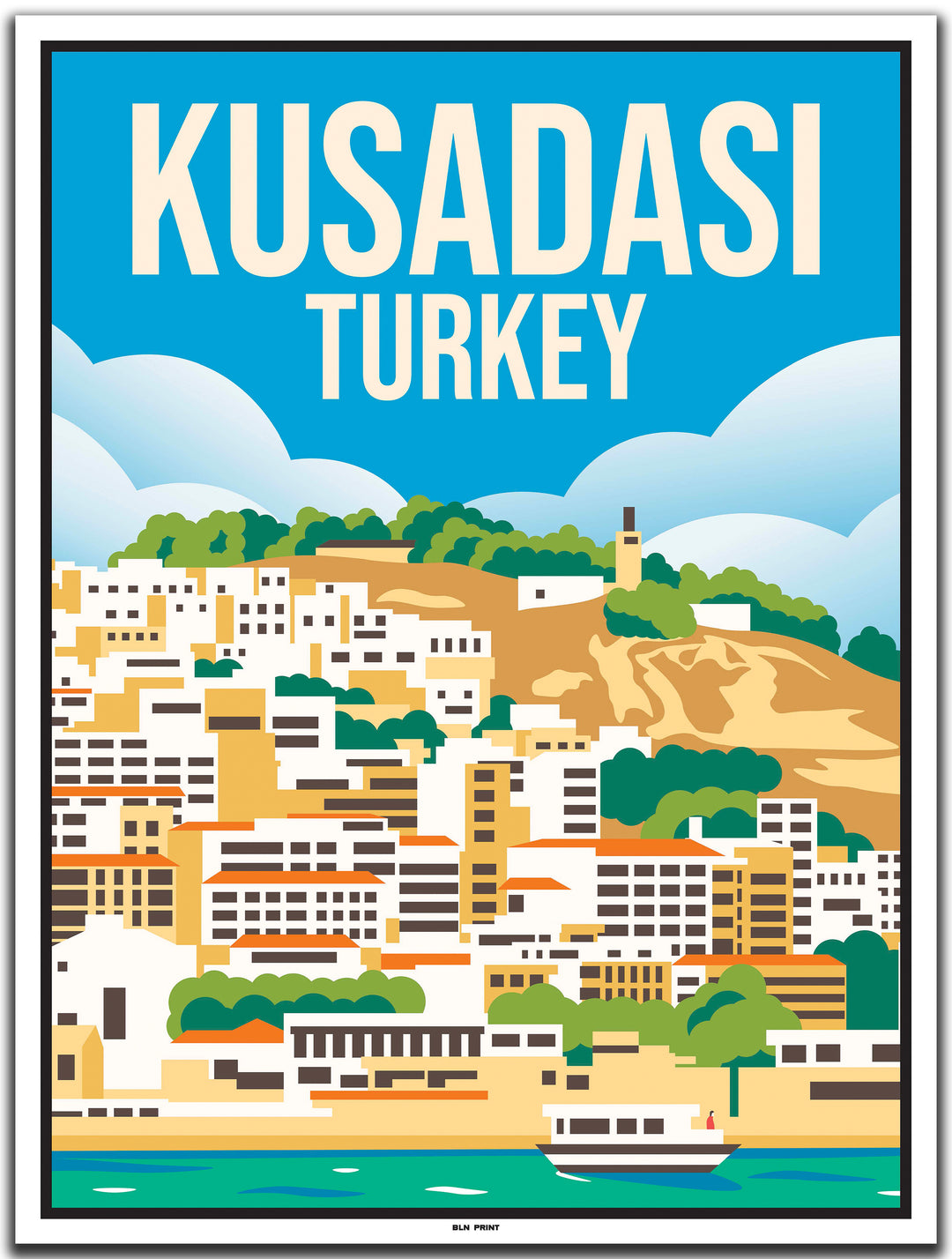 vintage kunstdruck travel poster izmir #30x40cm-weier-farbrand