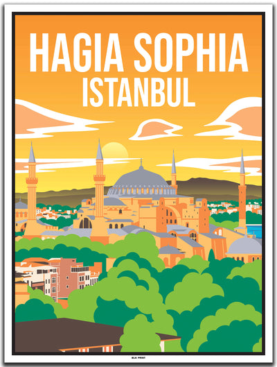 vintage kunstdruck travel poster Istanbul #30x40cm-weier-farbrand