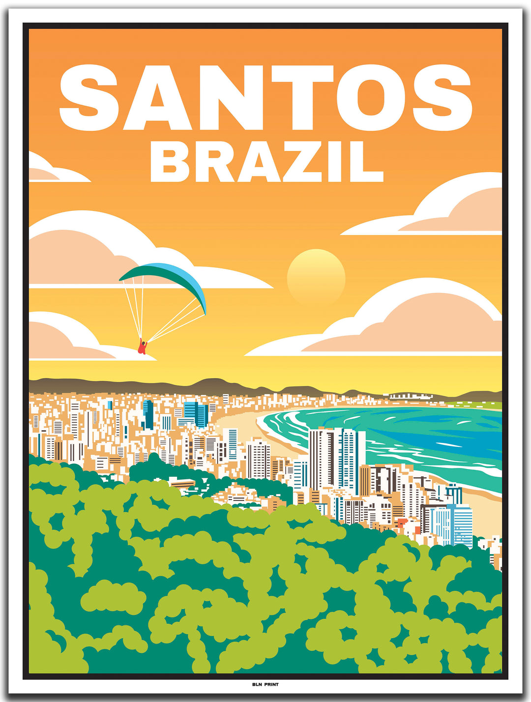 vintage kunstdruck travel poster Sao Paulo #30x40cm-weier-farbrand