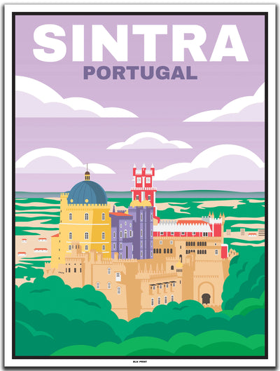 vintage kunstdruck poster Sintra Lissabon #30x40cm-weier-farbrand