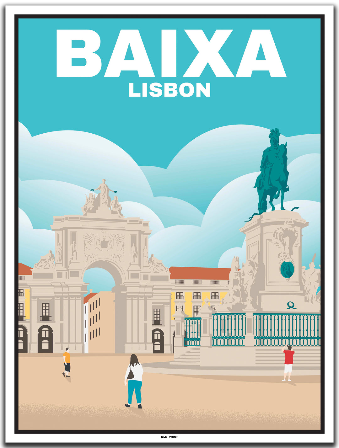 vintage kunstdruck poster Baixa Lissabon #30x40cm-weier-farbrand