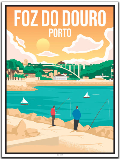 vintage travel poster Porto #30x40cm-white-color-border