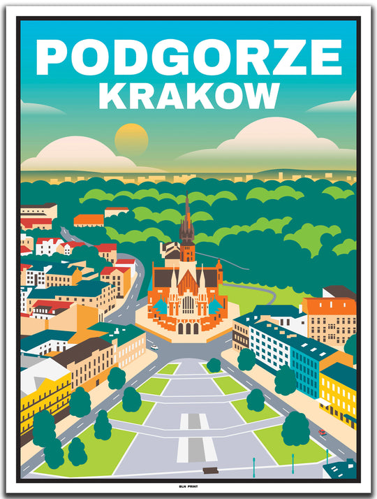 vintage kunstdruck travel poster Krakau #30x40cm-weier-farbrand