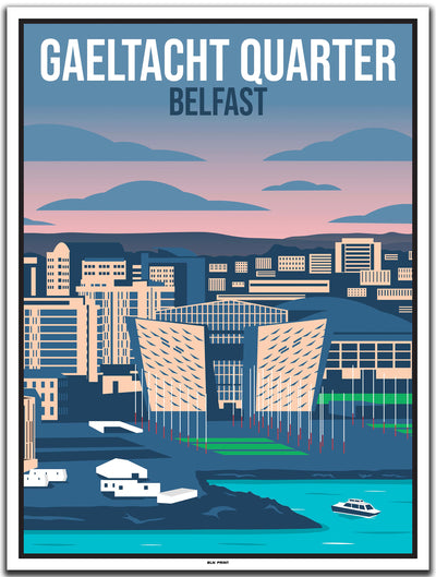 vintage kunstdruck travel poster Gaeltacht Quarter Belfast #30x40cm-weier-farbrand