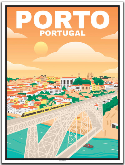 vintage travel poster porto #30x40cm-weier-farbrand