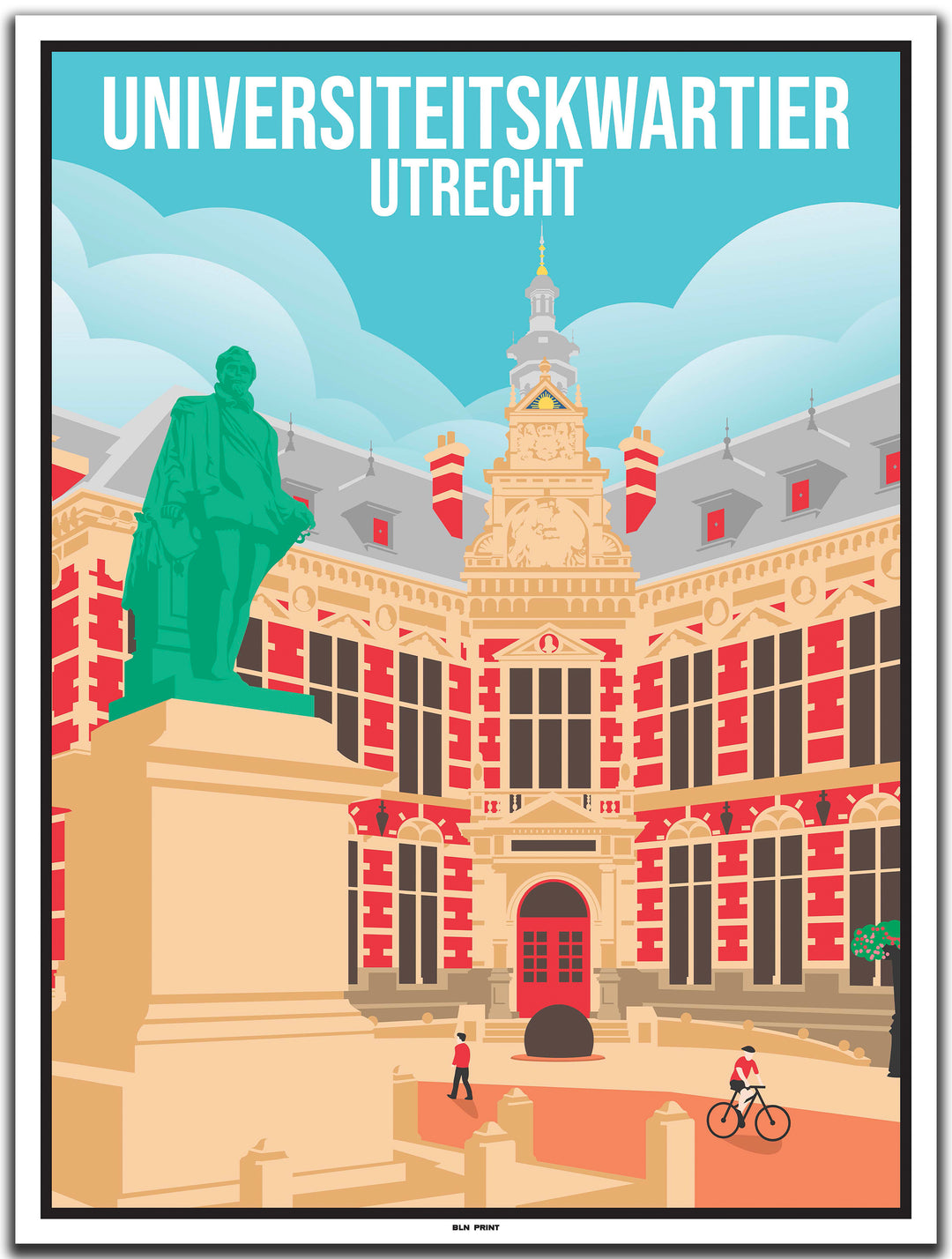 vintage travel poster Utrecht #30x40cm-white-color-border