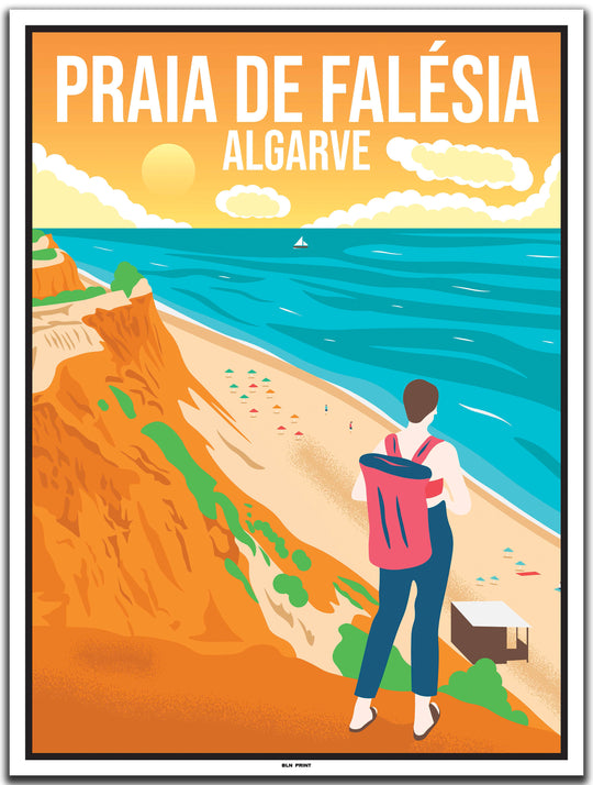 vintage travel poster algarve #30x40cm-white-color-border