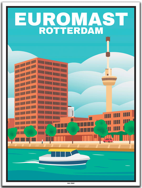 vintage kunstdruck travel poster Euromast rotterdam #30x40cm-weier-farbrand