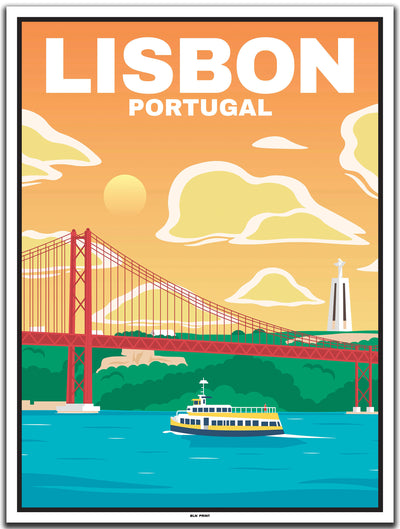 vintage kunstdruck poster Ponte de 25 April Lissabon #30x40cm-weier-farbrand