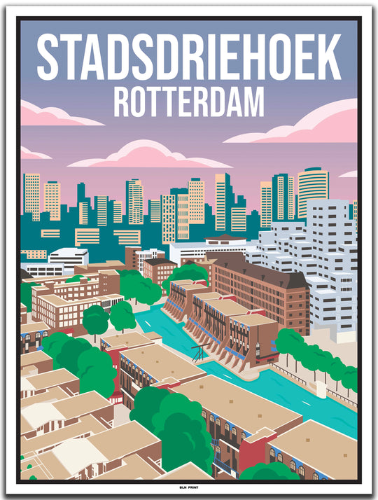 vintage travel poster rotterdam #30x40cm-white-color-border