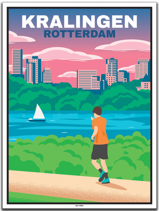 vintage kunstdruck travel poster Kralingen rotterdam #30x40cm-weier-farbrand