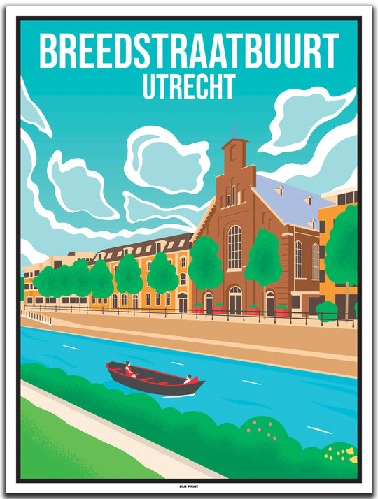 vintage travel poster Utrecht #30x40cm-white-color-border