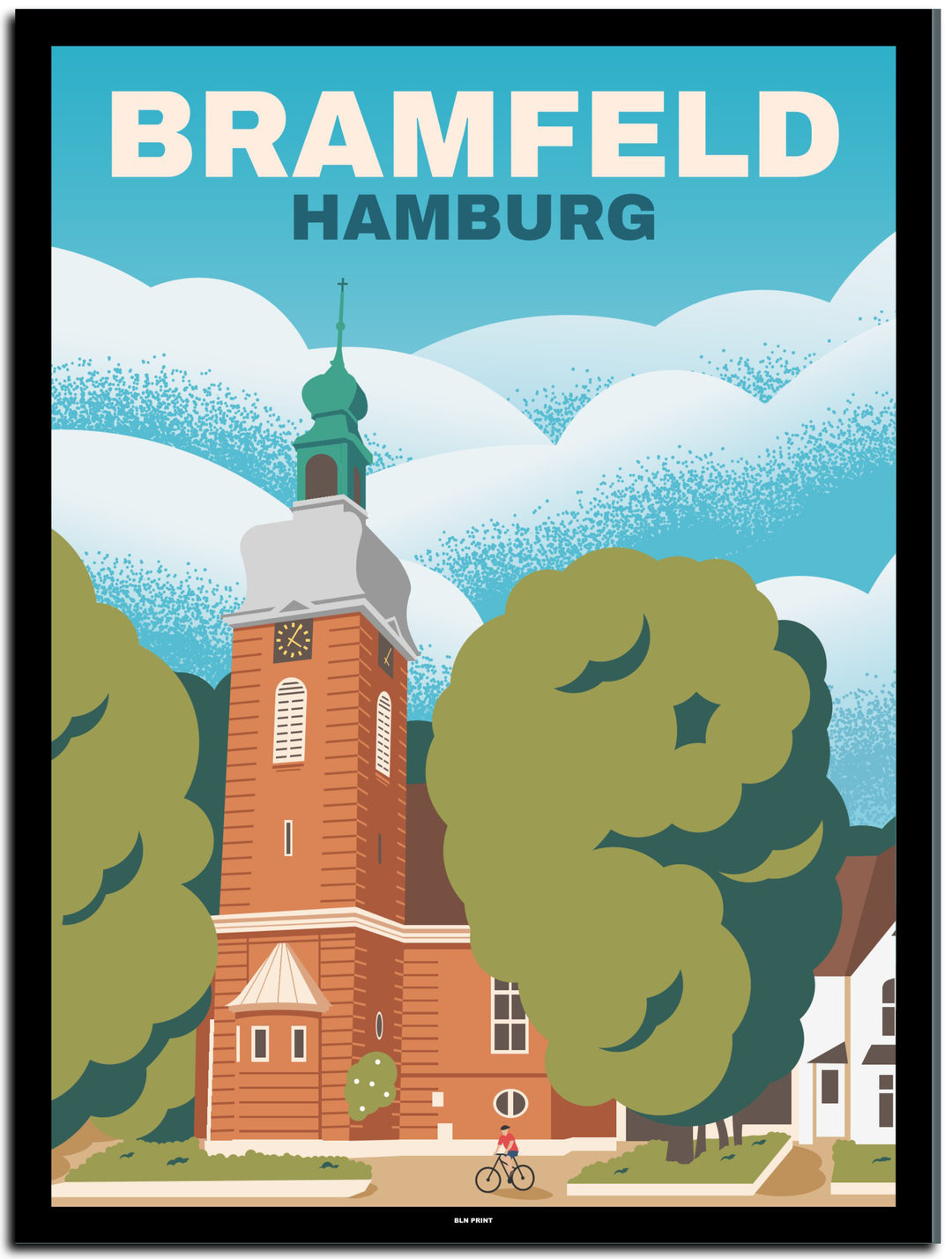 vintage hamburg poster shop #30x40cm-schwarzer-farbrand
