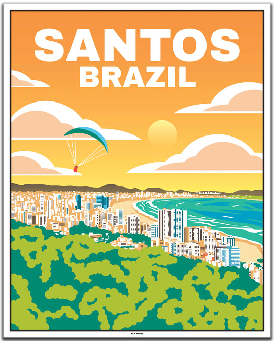 vintage travel poster sao paulo #40x50cm-white-color-border