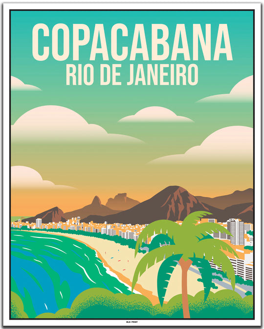 vintage travel poster Rio de Janeiro #40x50cm-white-color-border