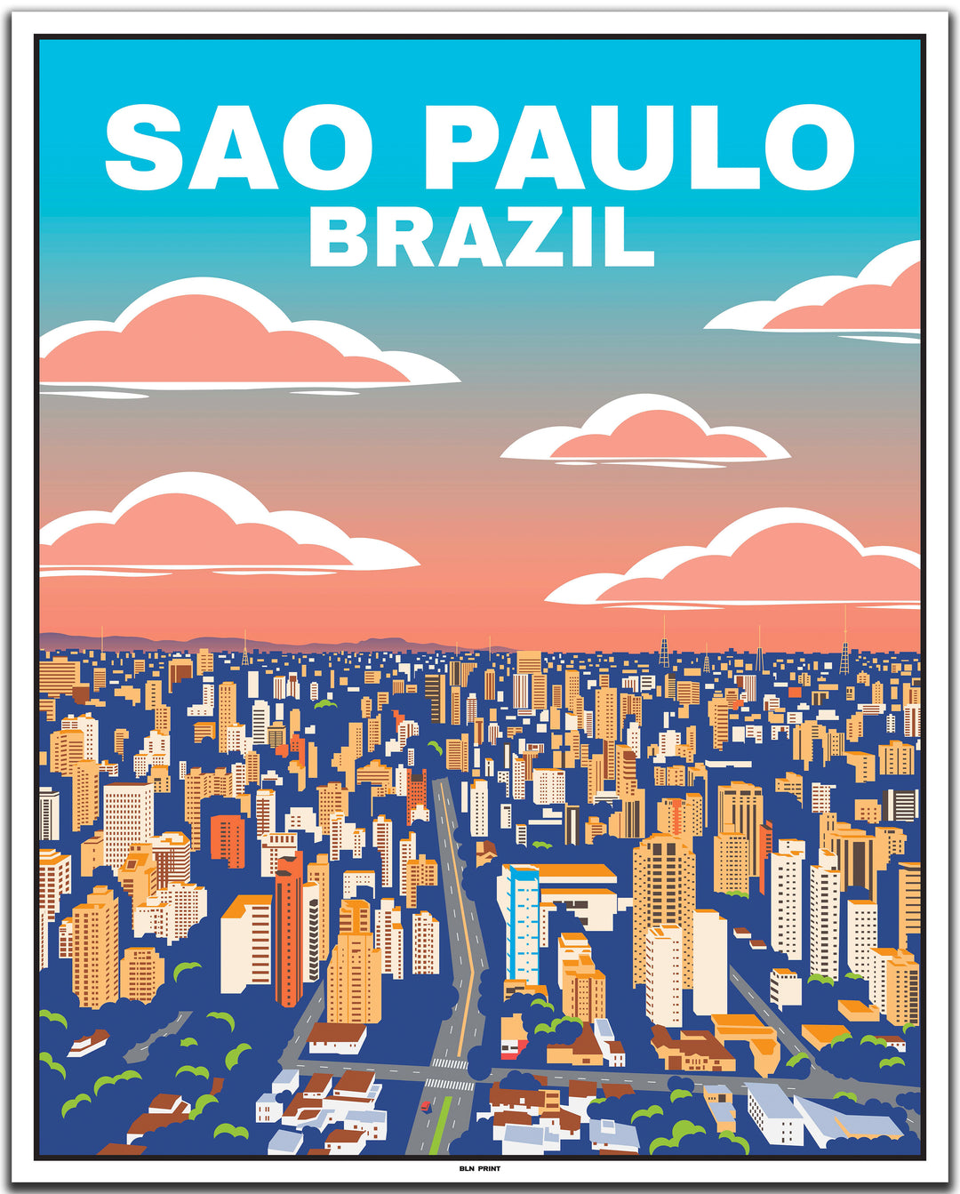 vintage travel poster sao paulo #40x50cm-weier-farbrand