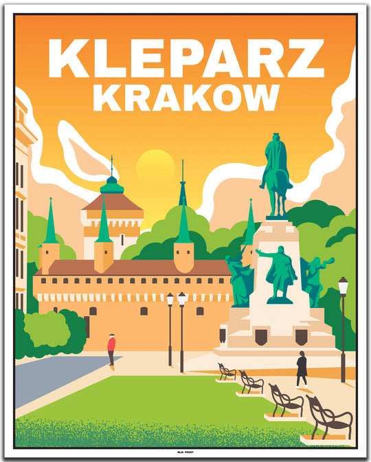 vintage travel poster krakow #40x50cm-white-color-border