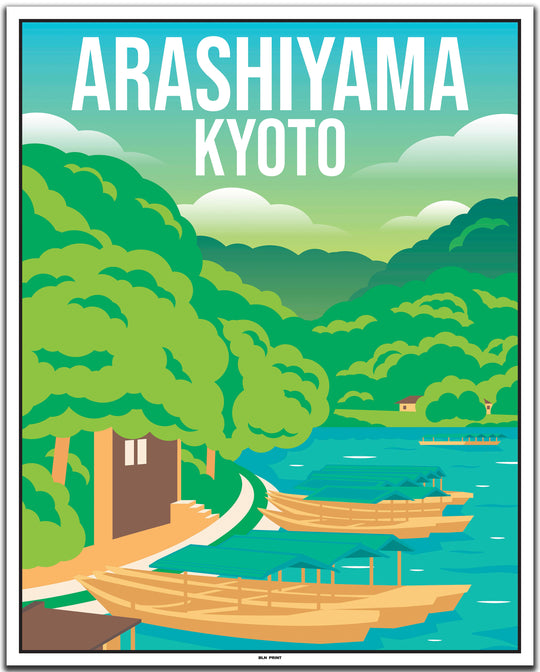 vintage travel poster kyoto #40x50cm-white-color-border