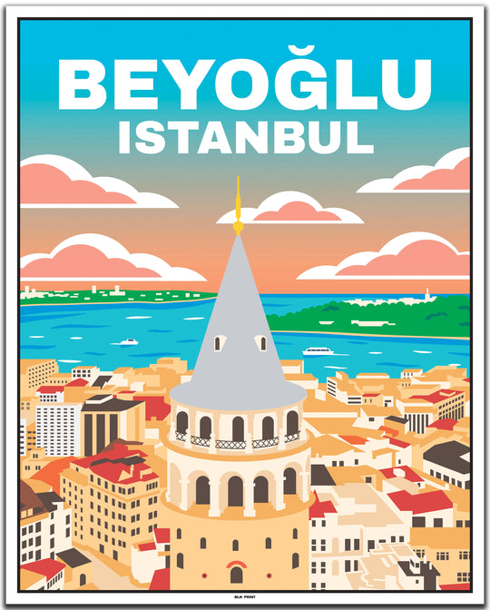 vintage travel poster istanbul #40x50cm-white-color-border