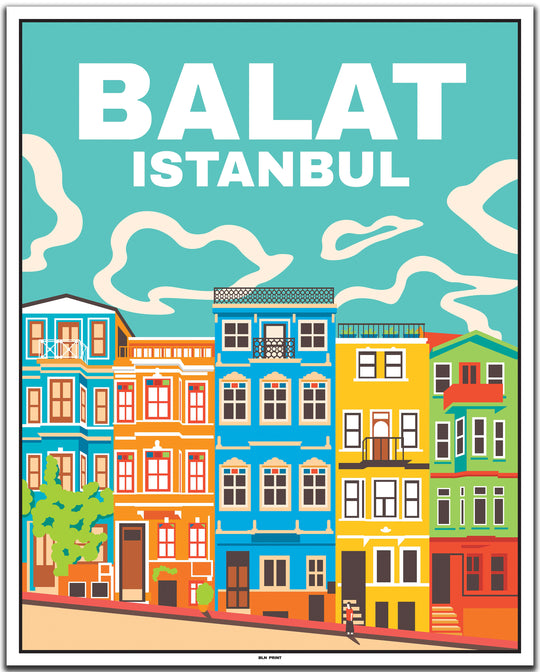 vintage travel poster istanbul #40x50cm-white-color-border