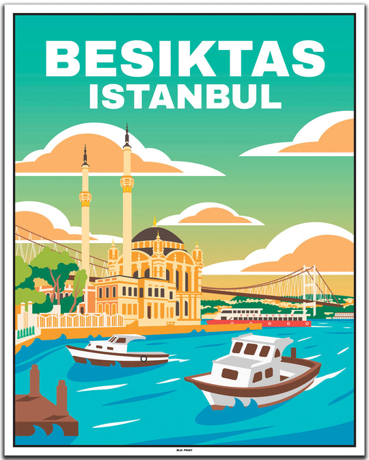 vintage travel poster istanbul #40x50cm-white-color-border