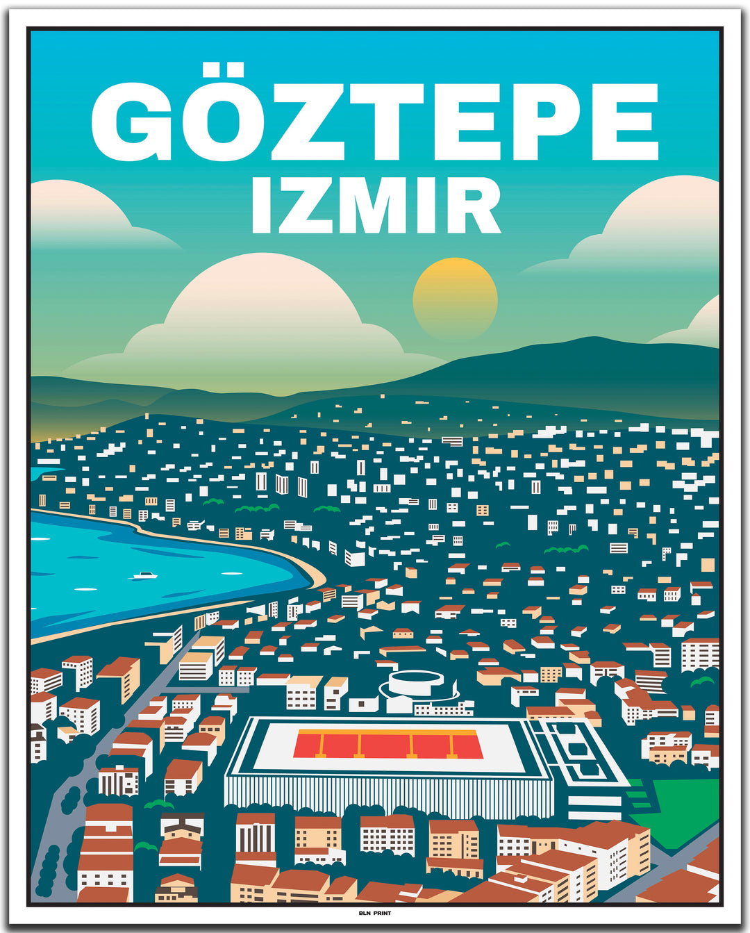 vintage travel poster izmir #40x50cm-white-color-border