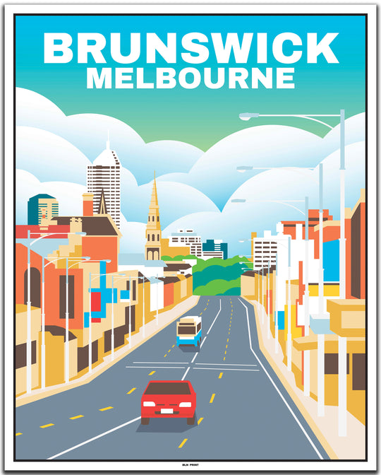 vintage travel poster melbourne #40x50cm-white-color-border