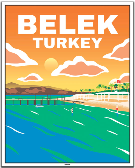 vintage travel poster antalya #40x50cm-white-color-border