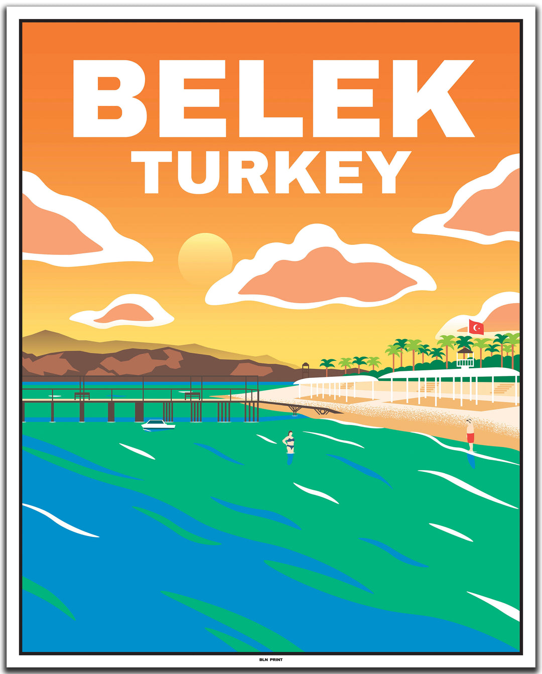 vintage travel poster antalya #40x50cm-weier-farbrand