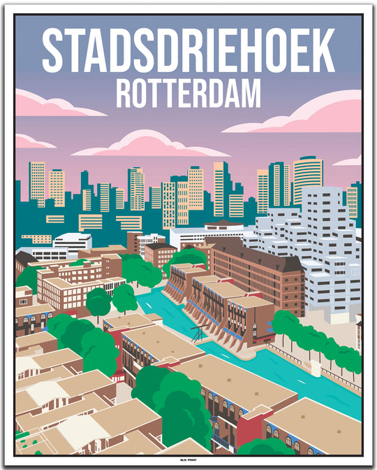 vintage travel poster rotterdam #40x50cm-white-color-border