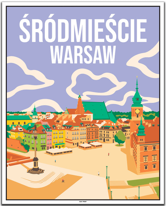 vintage travel poster warschau #40x50cm-white-color-border